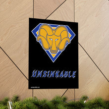 Load image into Gallery viewer, Super Unsinkable Gold Logo Blue Emblem Posters
