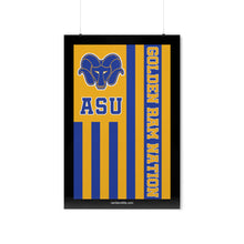 Load image into Gallery viewer, Golden Ram Nation Flag Poster - Blue Logo
