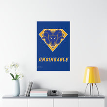 Load image into Gallery viewer, Super Unsinkable Blue Logo Gold Emblem Posters
