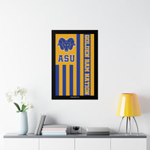 Load image into Gallery viewer, Golden Ram Nation Flag Poster - Blue Logo
