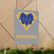 Load image into Gallery viewer, Super Unsinkable Blue Logo Gold Emblem Posters
