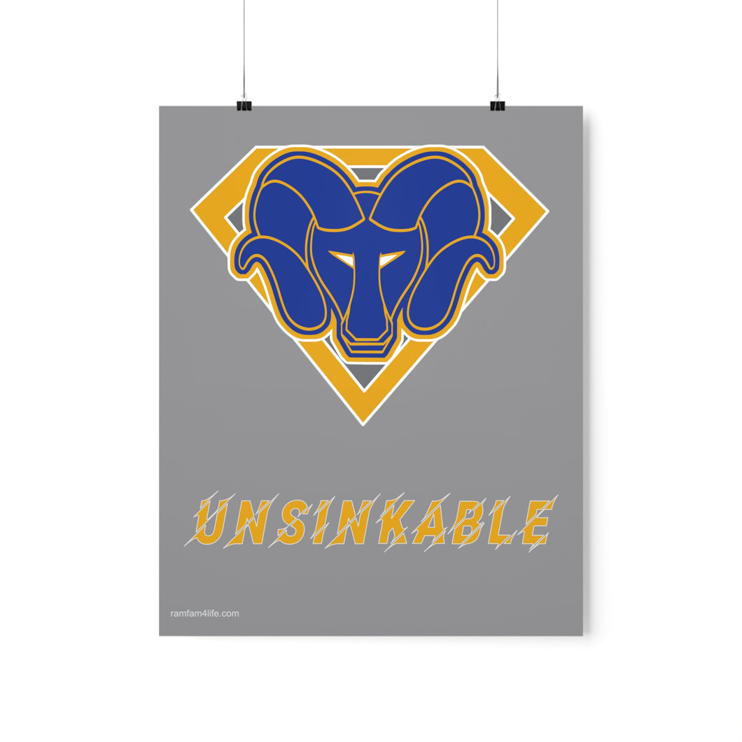 Super Unsinkable Blue Logo Gold Emblem Posters