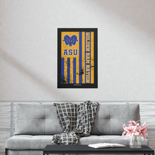 Load image into Gallery viewer, Golden Ram Nation Flag Poster Distressed - Blue Logo
